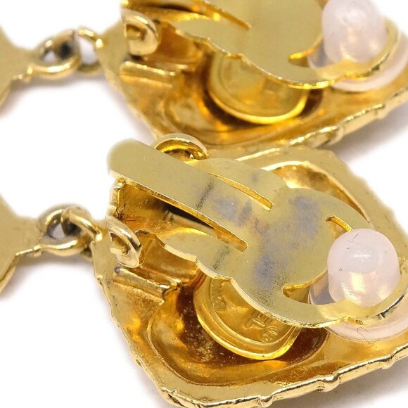 Chanel Mademoiselle Dangle Earrings Clip-On Gold 122680 - Picture 2 of 4